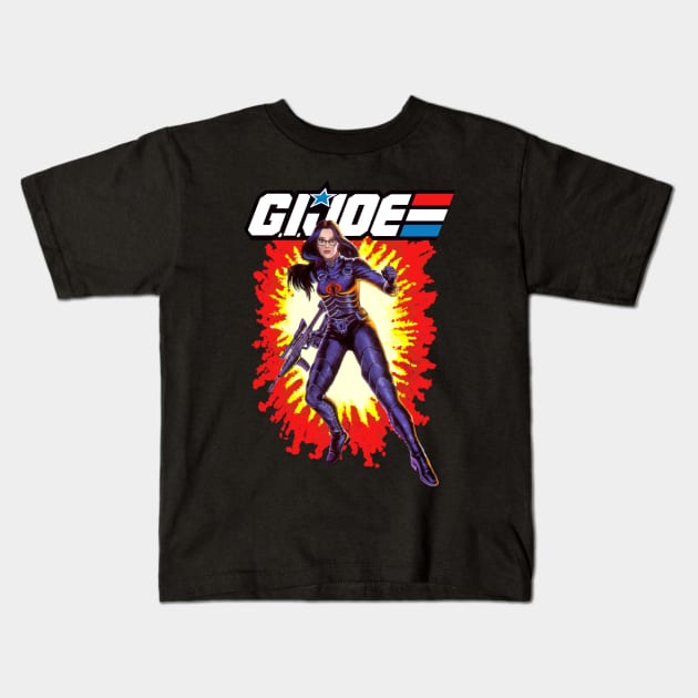 Baroness GI Joe toy art card Kids T-Shirt by EnglishGent